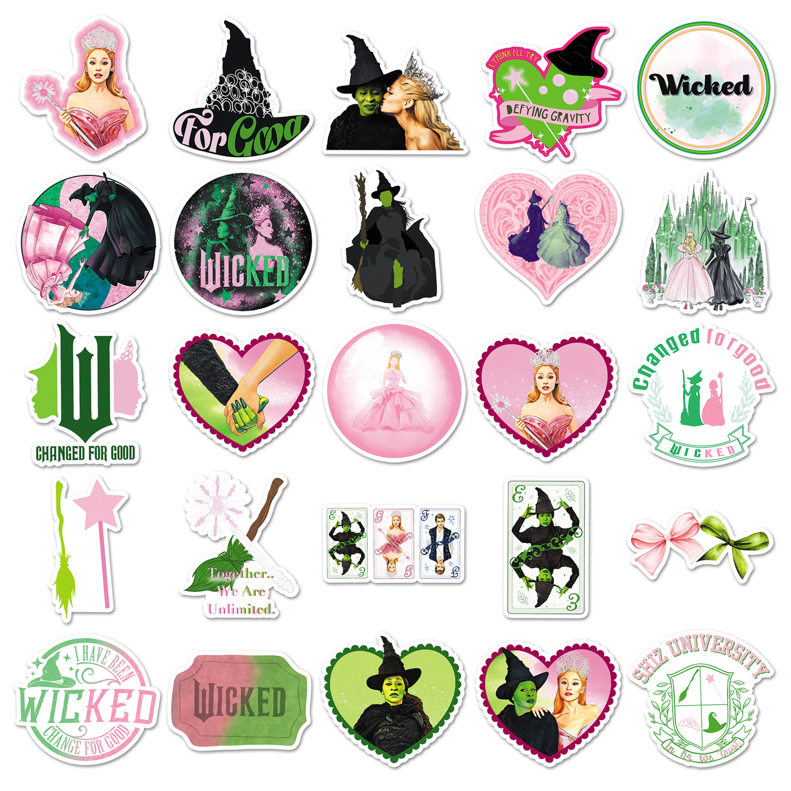 50PCS Wicked Stickers Funny Movie Decals Waterproof Decoration ...