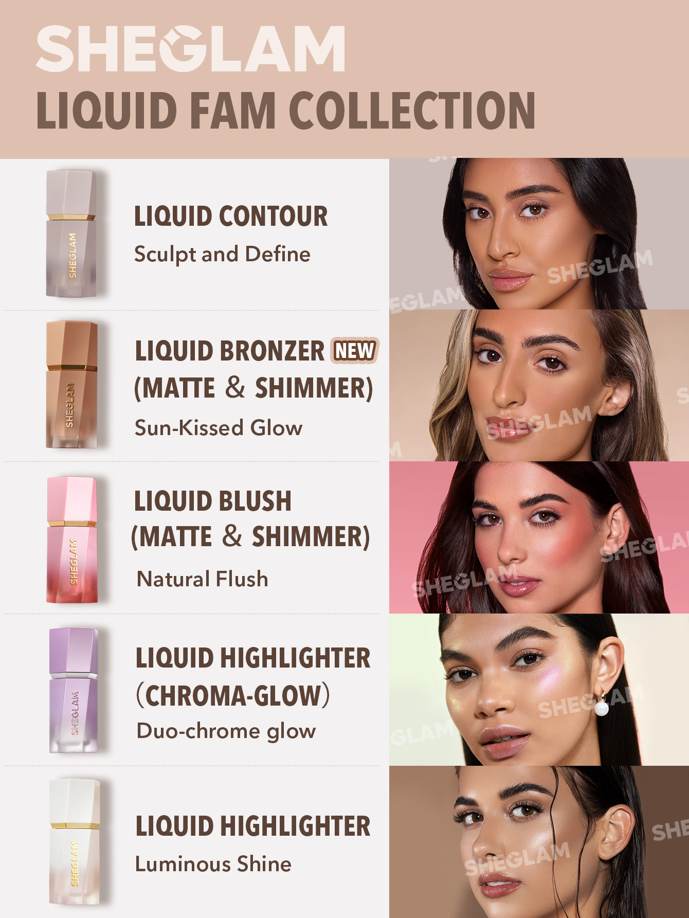 SHEGLAM Sun-Kissed Matte Cream Bronzer Long-Lasting with Built-In ...