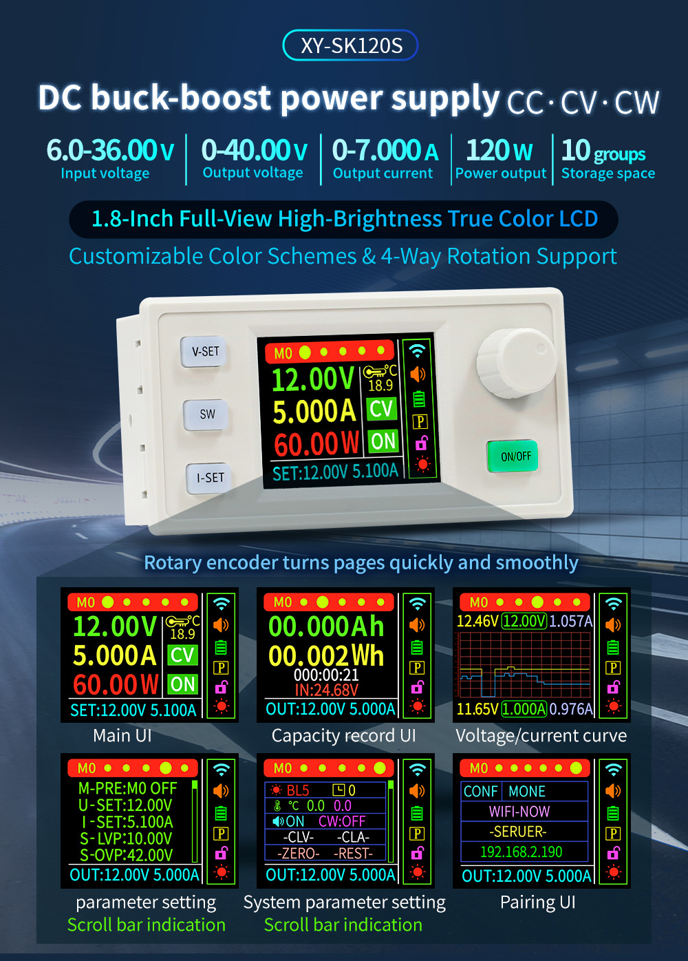 New SK120S DCBuck Boost Converter CNC Adjustable Regulated Power Supply ...