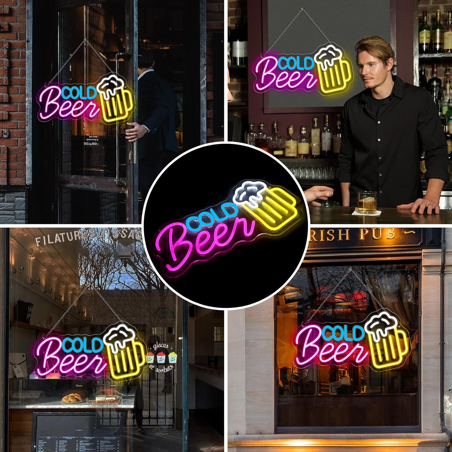 LED Neon Light Bar Decor Beer Sign Open Signage Billboard Luminous ...
