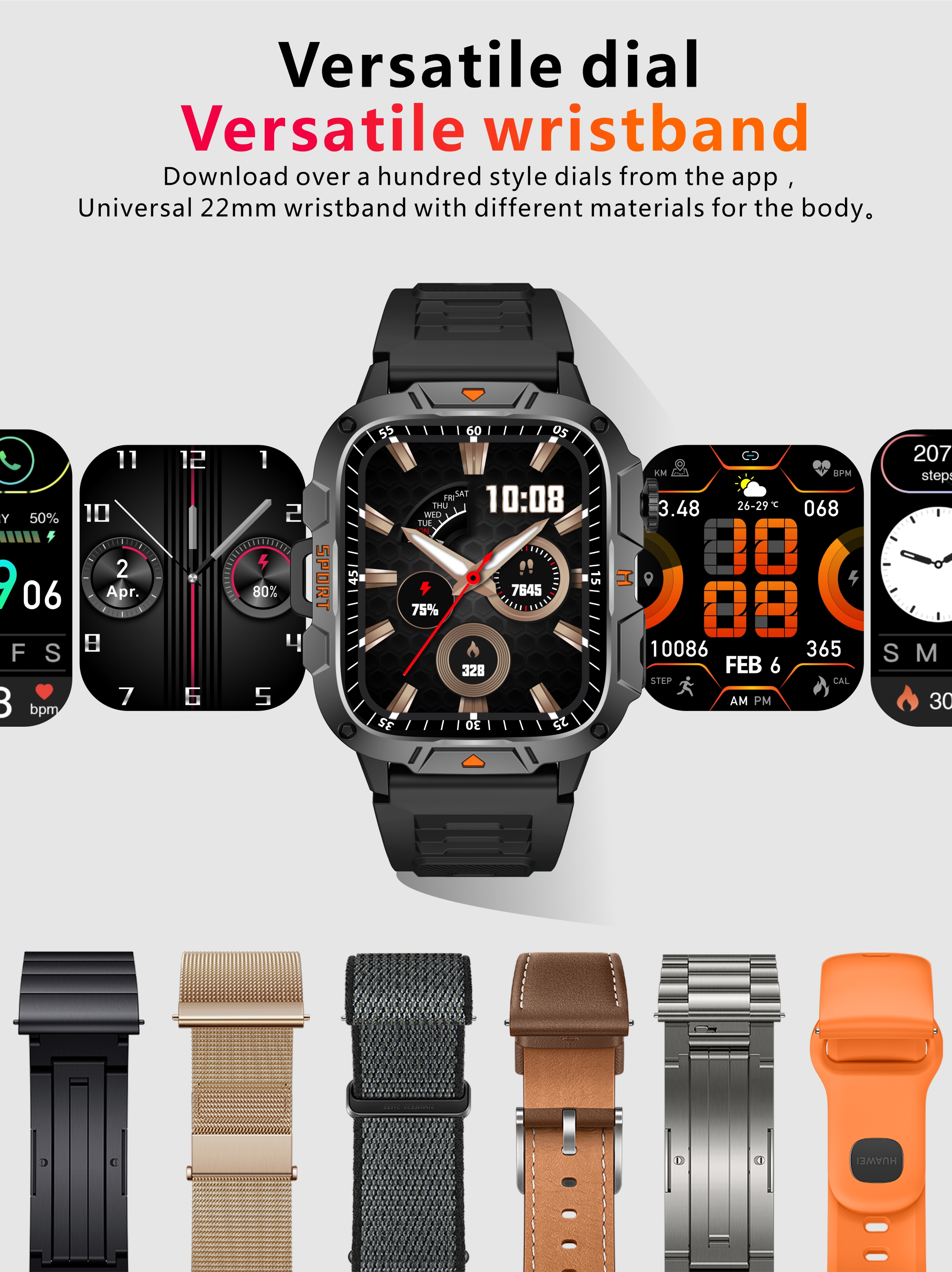 LIGE Smart Watch LED UV Flashlight 1.96