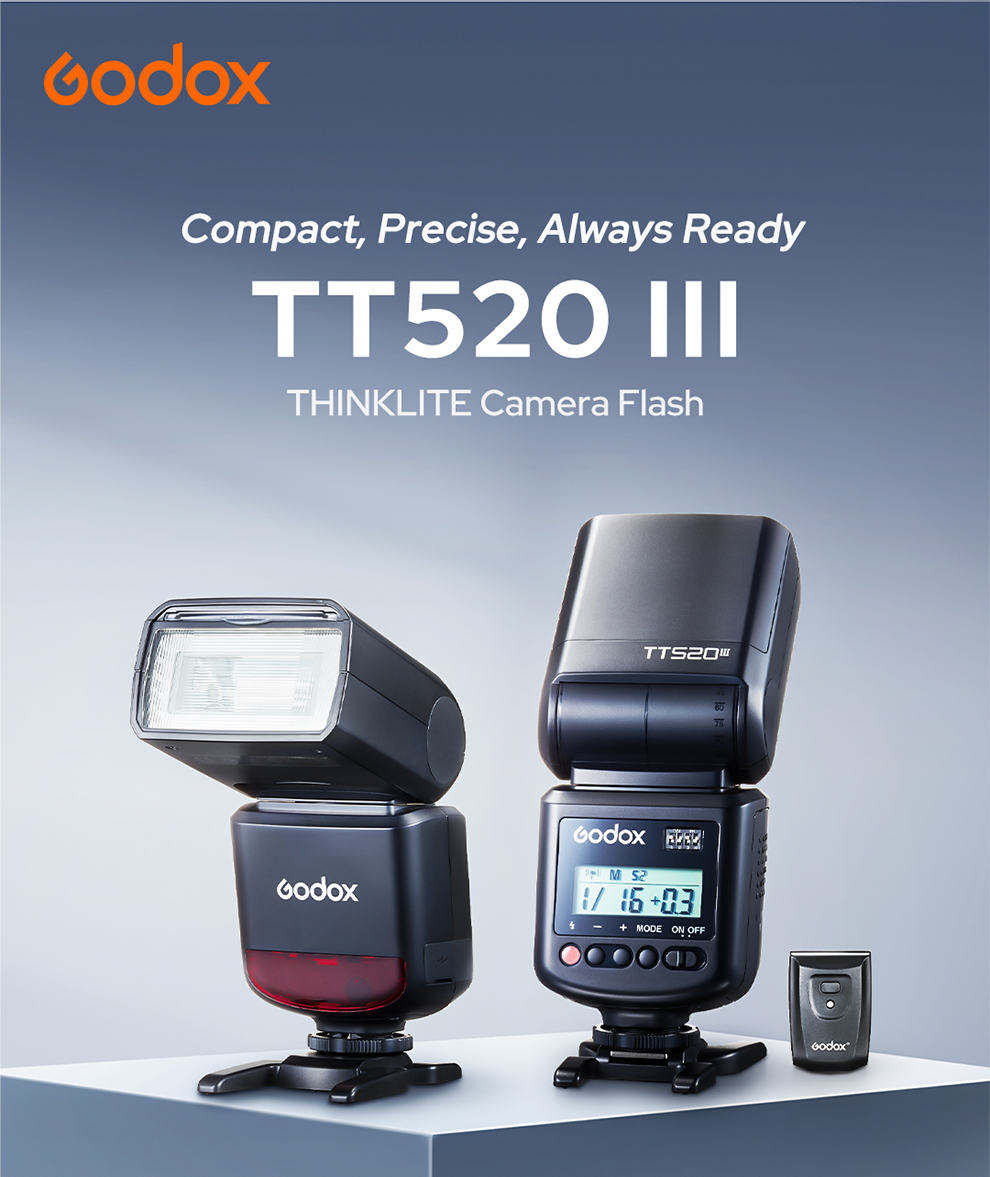 Godox TT520Ⅱ Flash Universale Con Trigger AT-16 2.4GHz – Numero Guida 33, Per Canon Nikon Pentax E DSLR Con Slitta