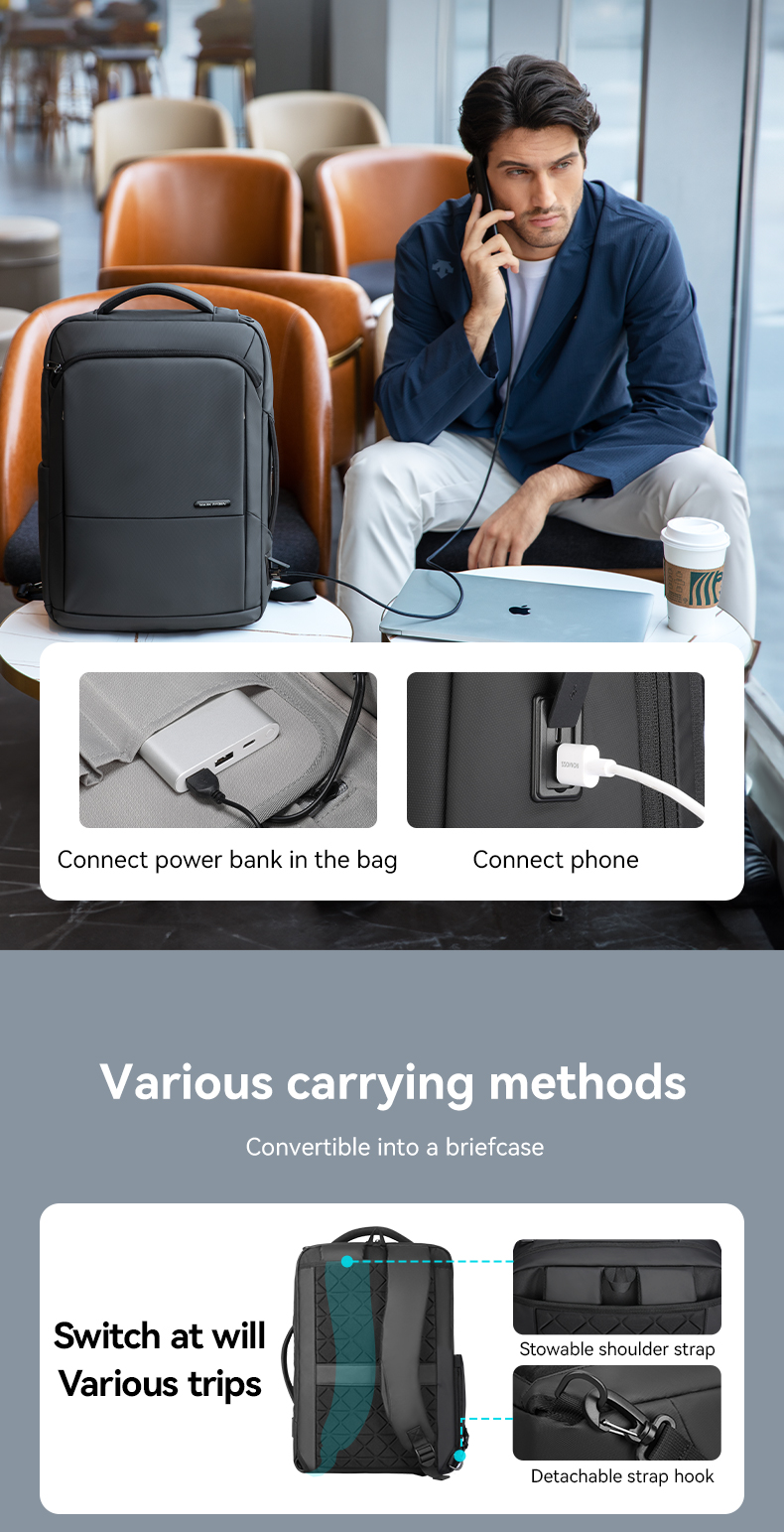 MARK RYDEN 2 Way Slim Laptop Backpack (15.6