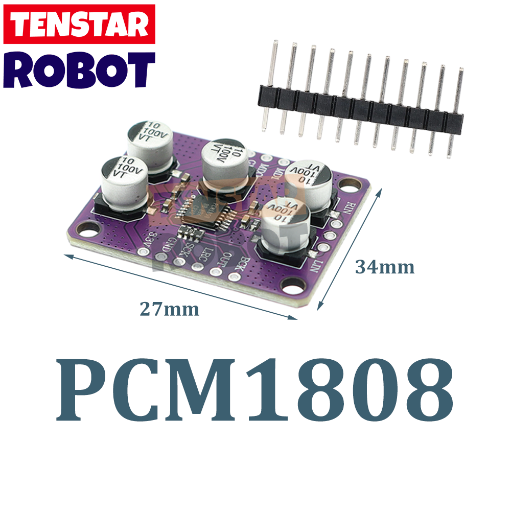 TENSTAR PCM1808 105dB SNR Audio Stereo ADC Single-Ended Analog-Input ...