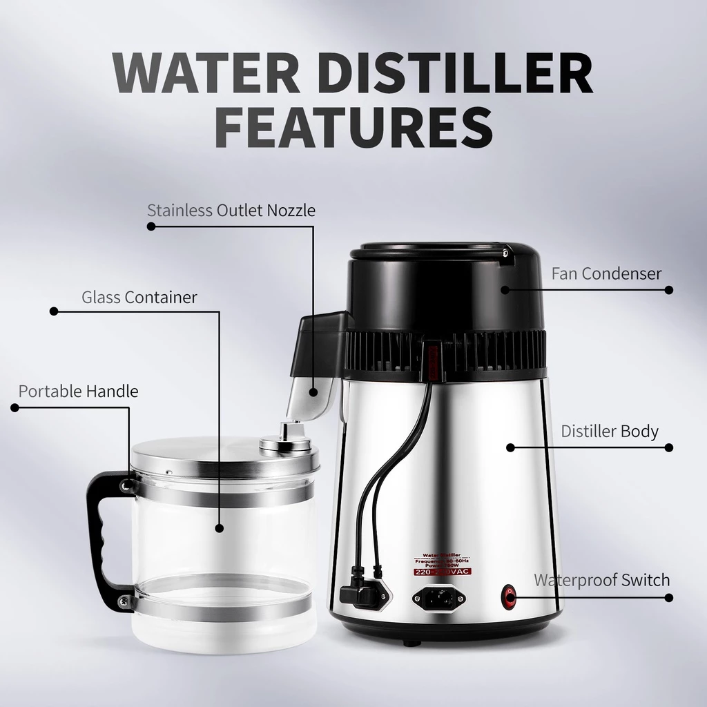 【In Stock】 4L Water Distiller Pure Water Filter Stainless Steel ...