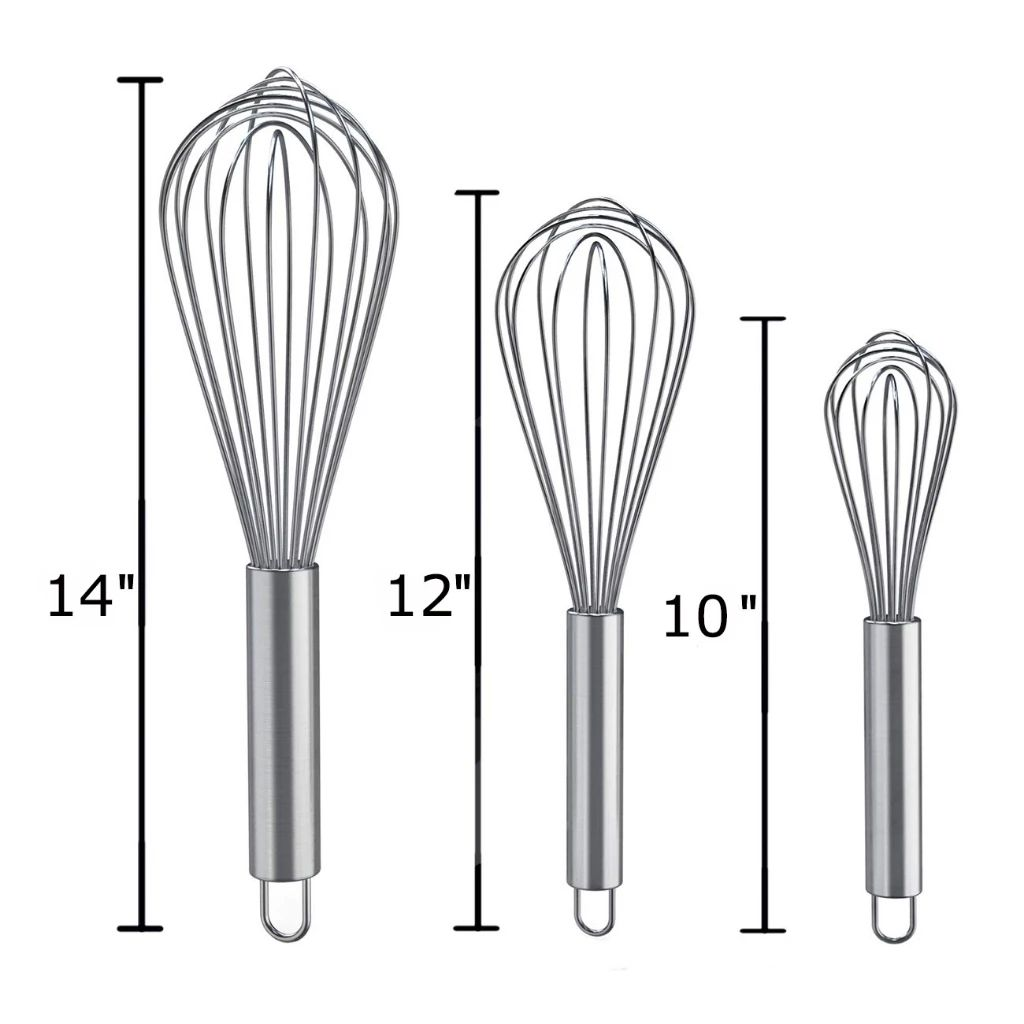 Handheld Stainless Steel Whisk 6 Wire Manual Egg Beater for Cream 8-12 ...