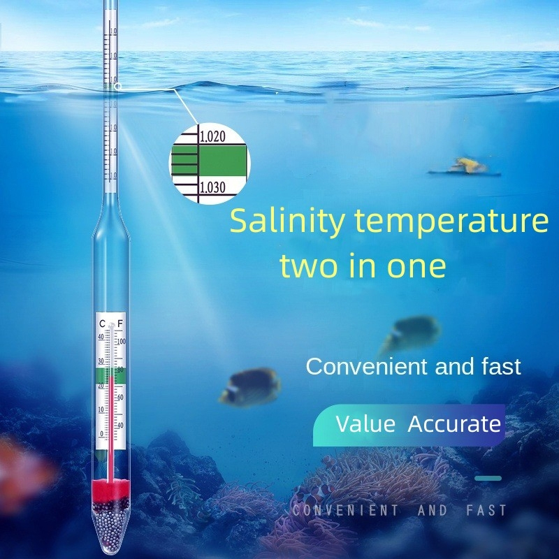 Aquarium Glass Hydrometer with Salt Marine Salinity Tester Meterf ...