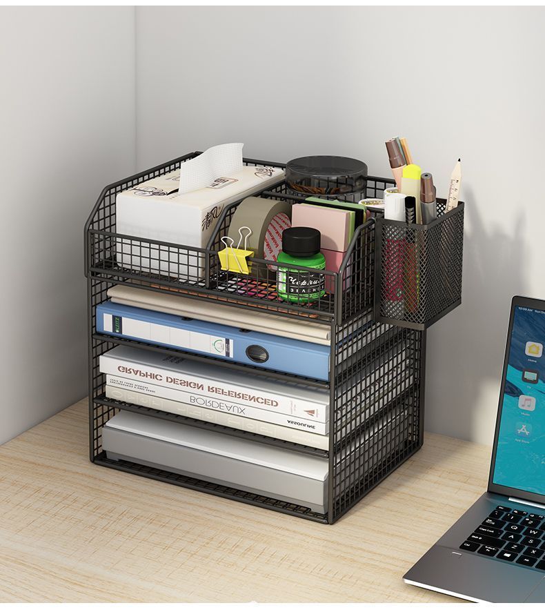 Desktop File Rack Office Data Multi-Layered a4 Folder File Storage Rack ...
