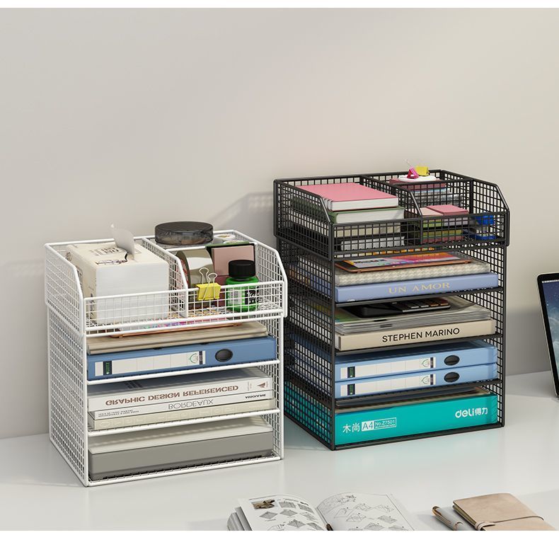 Desk Storage Rack Multi-Layer Desktop File a4 Paper Storage Rack Book ...