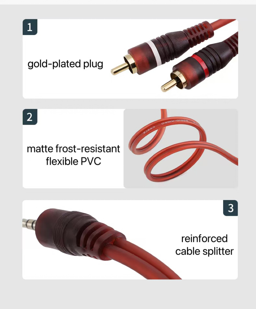 【1.0M/1.5m/3.0m/5.0m】3.5mm to 2 RCA audio cable, for phone, headphone ...