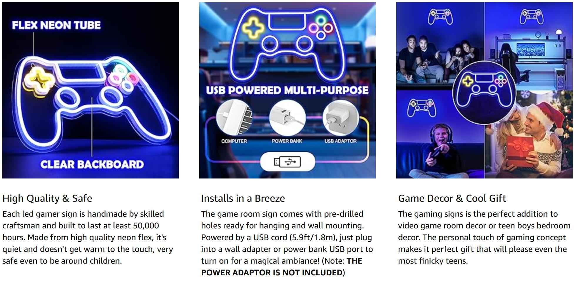 Gaming Room Decor Neon Signage,Gamepad Sign,UFO Signage,LED Neon Sign ...