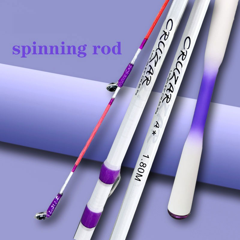 Fishing Rod Full Set Spinning Matte purple 1.8M-2.1M Max Load 10KG ...