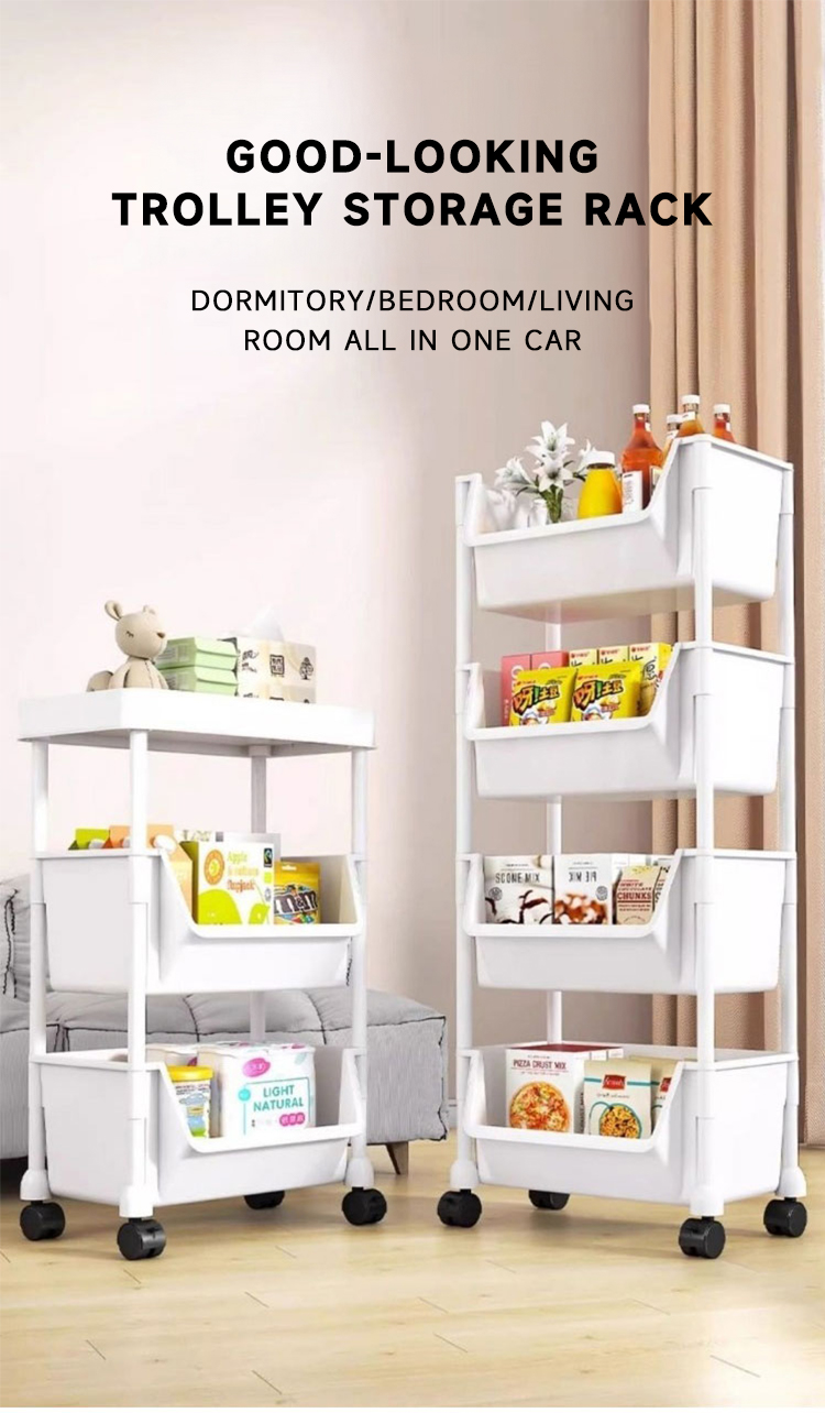 2/3/4/5 Layer Organizer Rack Trolley Cart Organizer Trolley Bookshelf ...