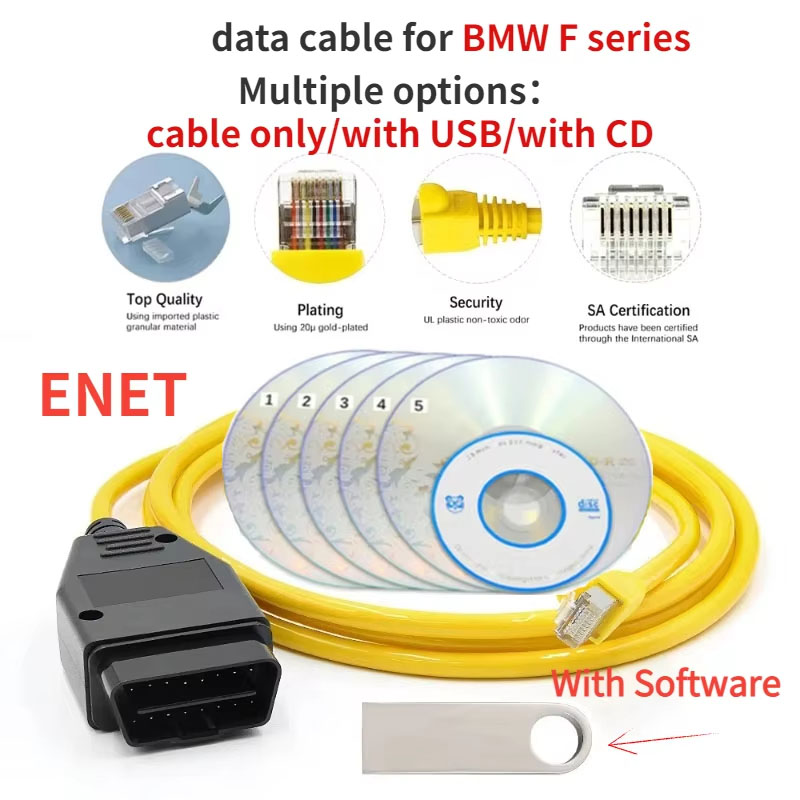 NEW ENET Cable for BMW F-series ICOM Coding Ethernet Hidden Data Tool ...