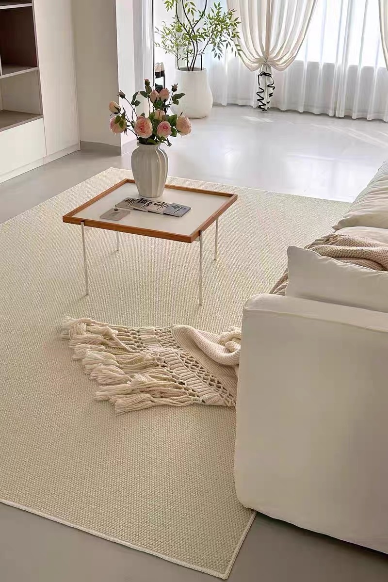 Photo inspiration: Visual Reference: Living Room Carpet Imitation Sisal Material Luxury Black Carpet Size