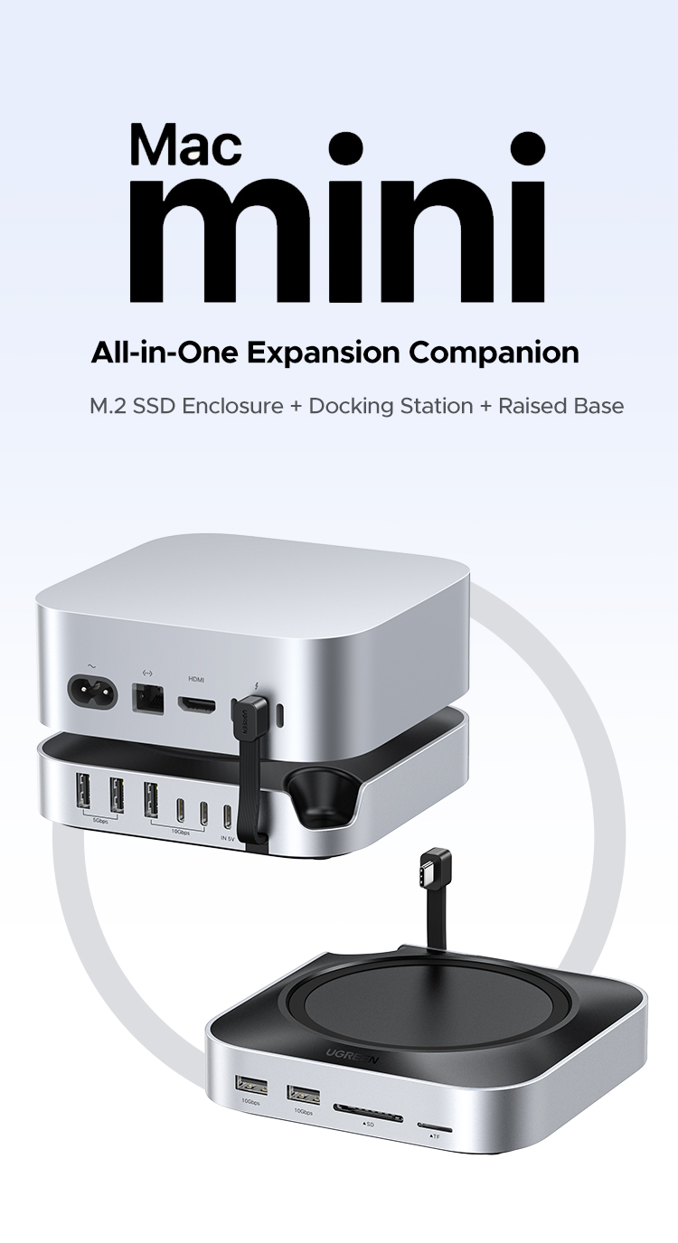 UGREEN Mac mini M4 Dock and Stand DP Hub for Mac mini M4 and M4 Pro ...