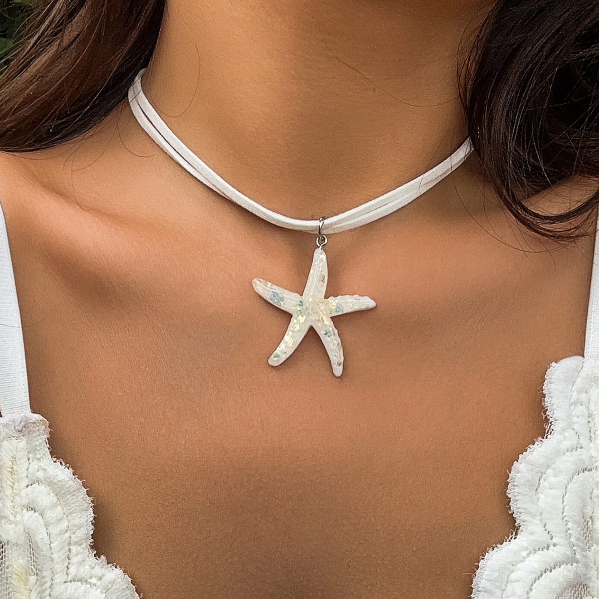 Bohemian Starfish Necklace Women Beach Layered Collarbone Jewelry ...