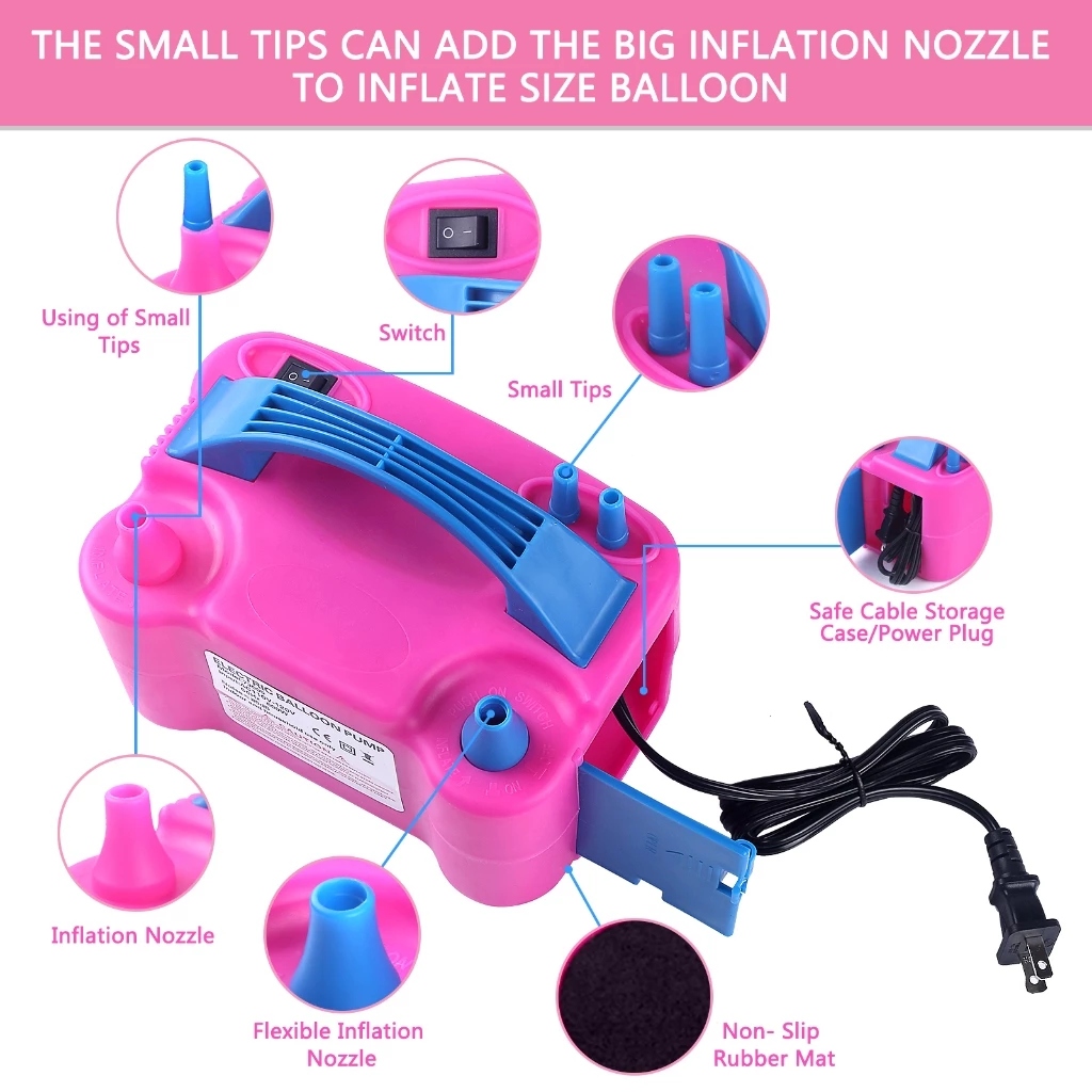 【COD】Portable Dual Nozzle Super Powerful Electric Balloon Inflatable ...