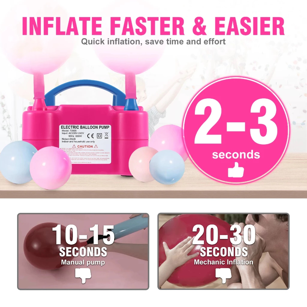 【COD】Portable Dual Nozzle Super Powerful Electric Balloon Inflatable ...