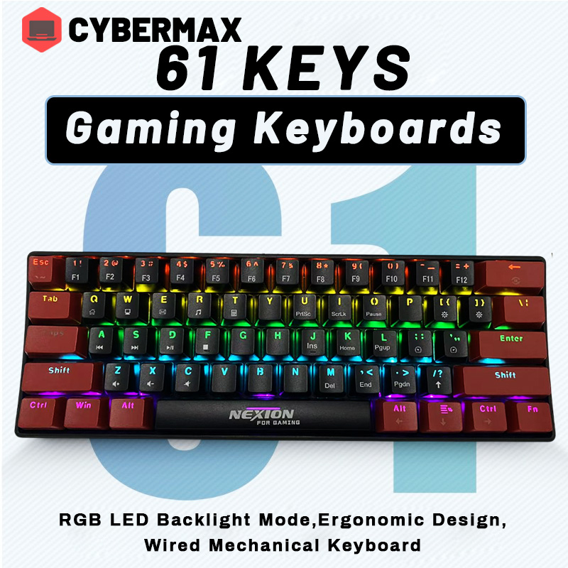 Nexion Mechanical Keyboard With Blue Switch Hot Swappable RGB Portable ...