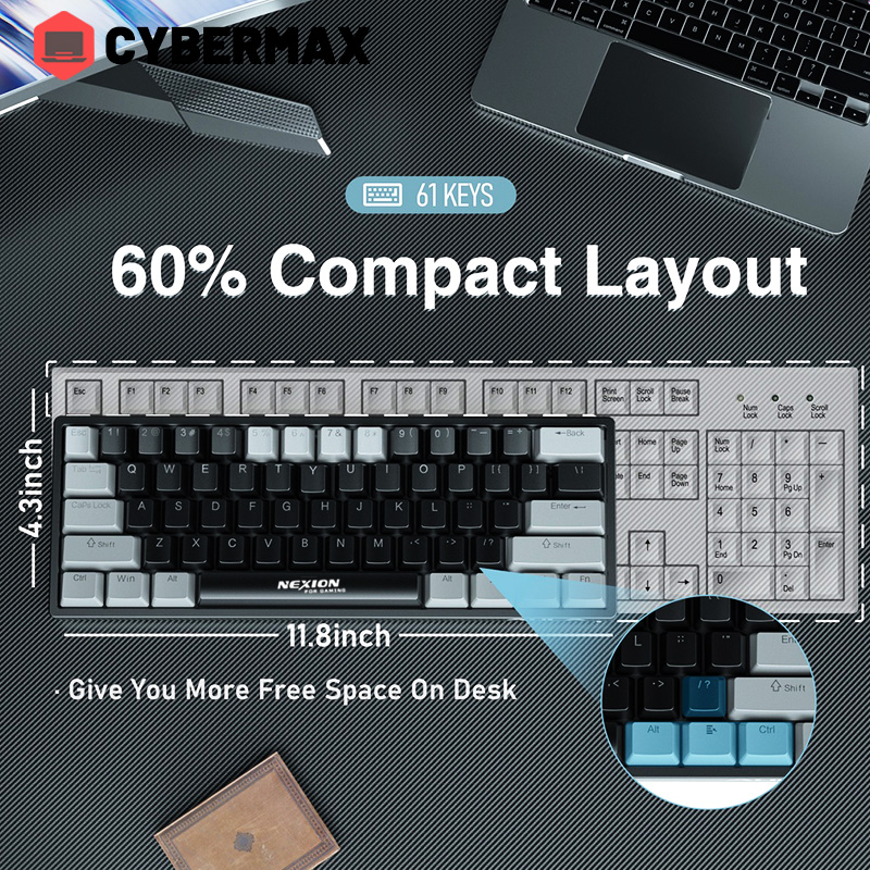 Nexion Mechanical Keyboard With Blue Switch Hot Swappable RGB Portable ...