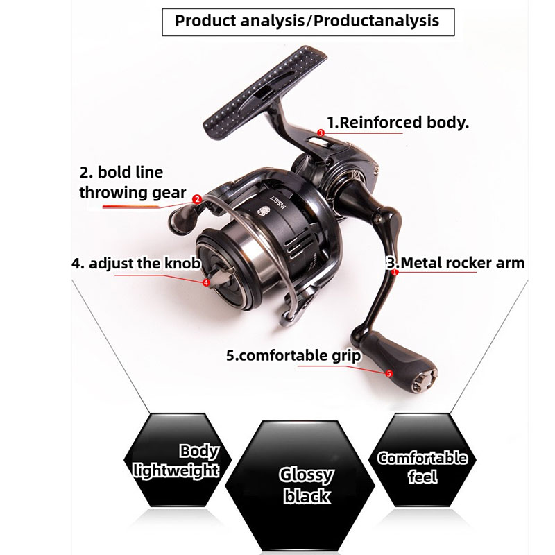 INSECT-AR Refinement Spinning Fishing Reel 800/1000 Full Metal Reel 5.2 ...