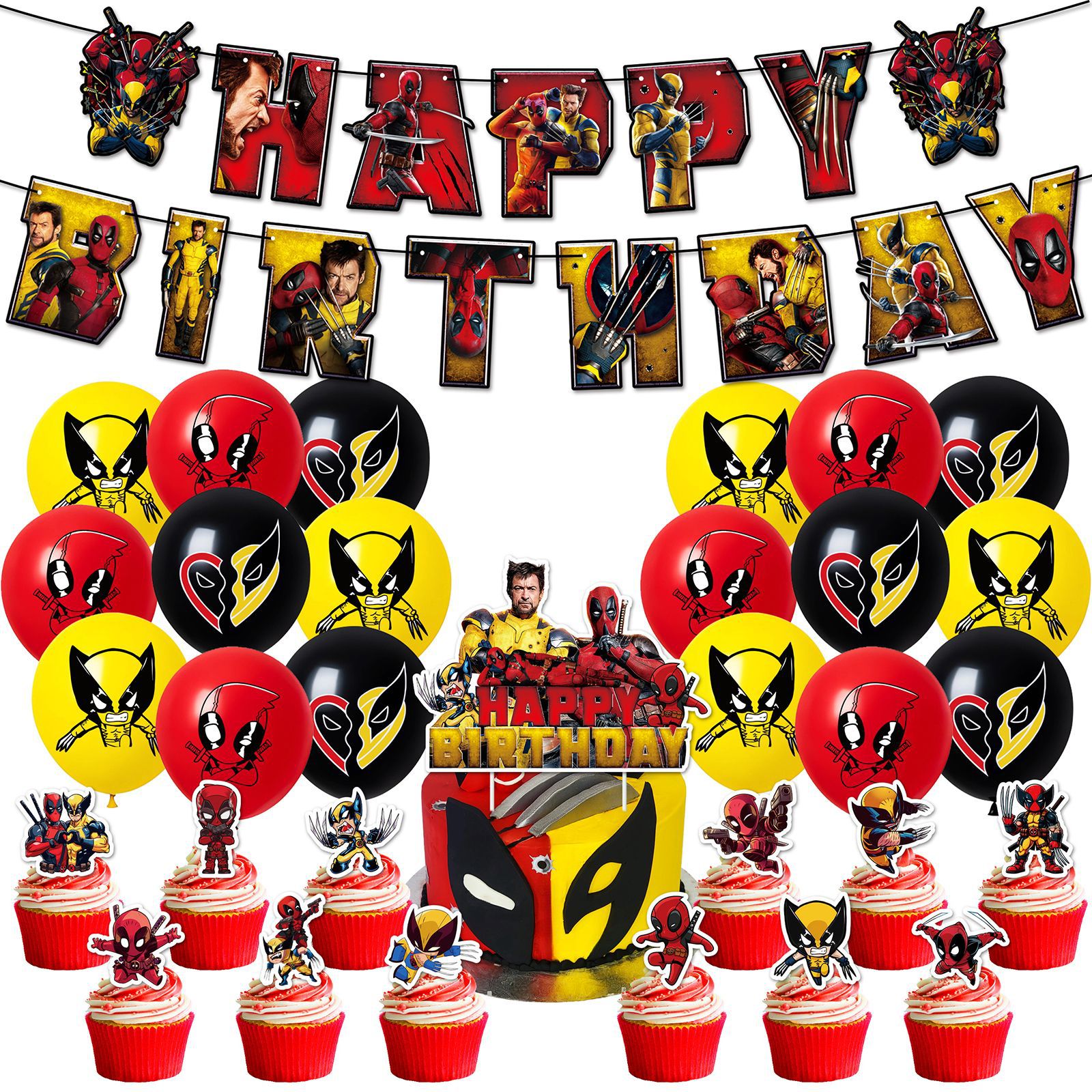 Deadpool and Wolverine Movie Themed Party Decoration Kids Birthday ...