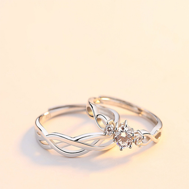 Interwoven Couple Rings Men Women Matching Stylish Minimalist Love ...