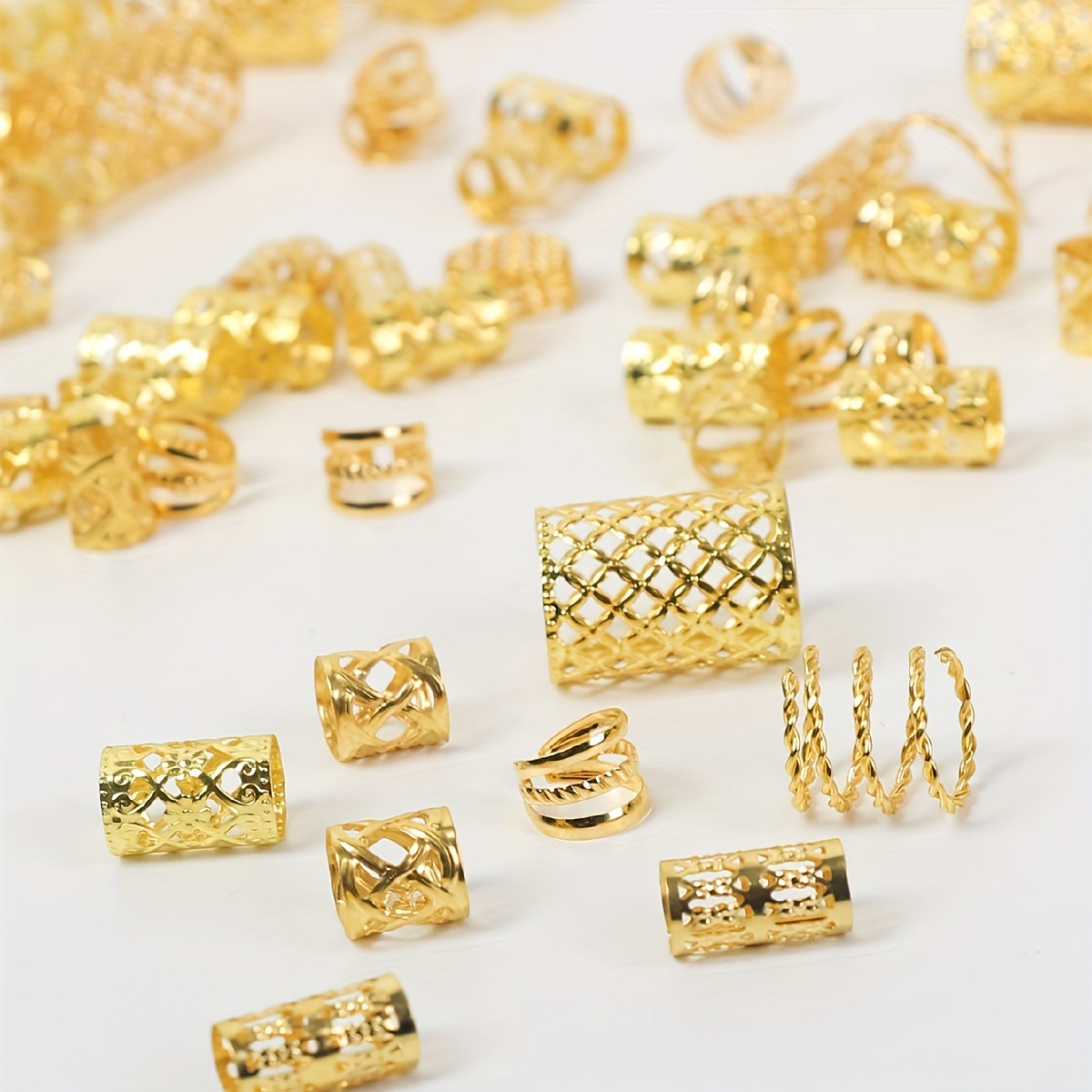Hot 40PCS Metal Hollow Hair Rings for Dreadlocks - Braiding Extension ...
