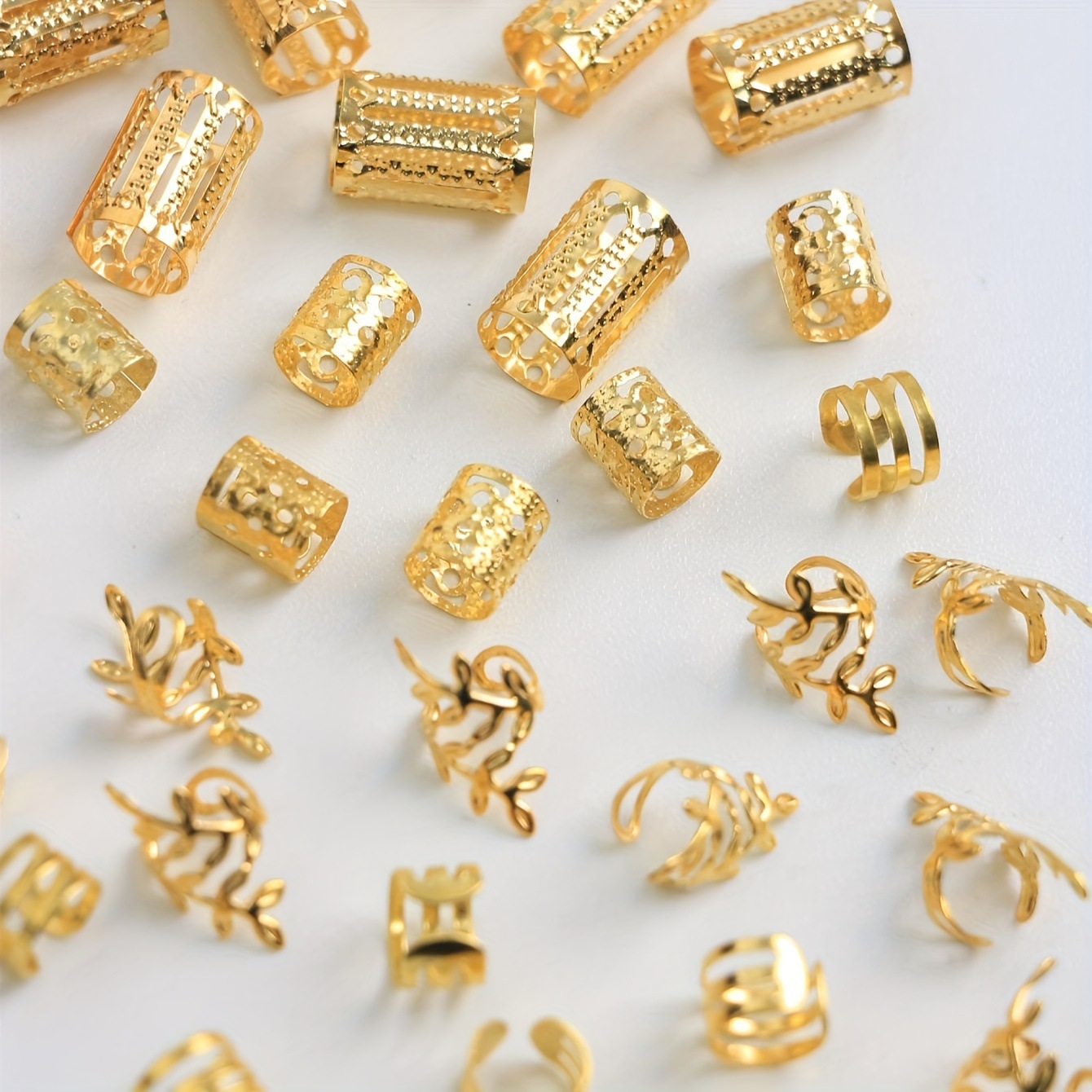 Hot 40PCS Metal Hollow Hair Rings for Dreadlocks - Braiding Extension ...
