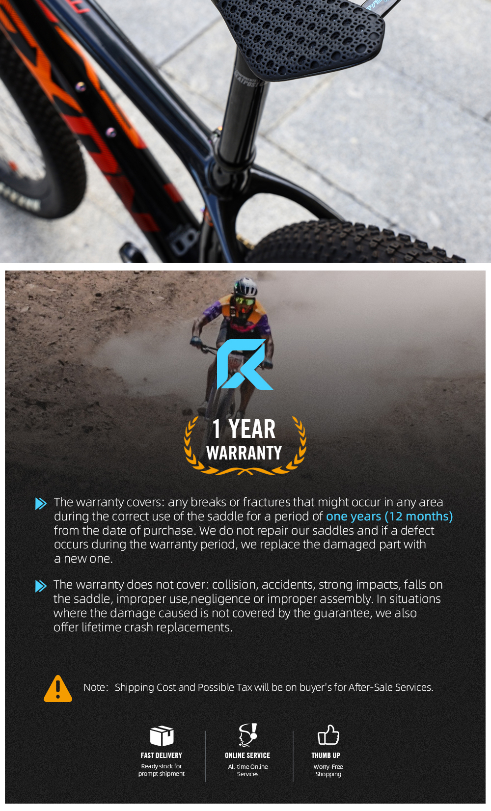 RYET New Design Full Carbon 3D Printed Saddle 12K PU Leather 102g 7x9 ...