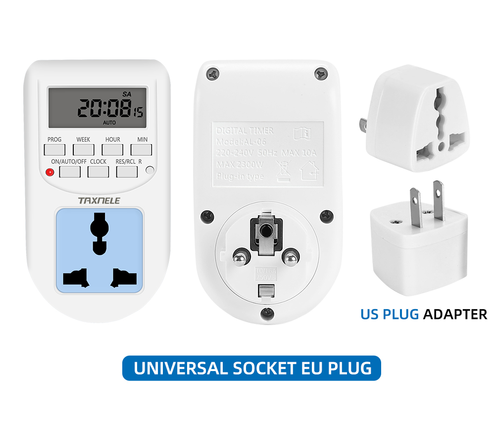 Digital Timer AL-06 Electronic Digital Mains EU Plug In Timer Switch ...