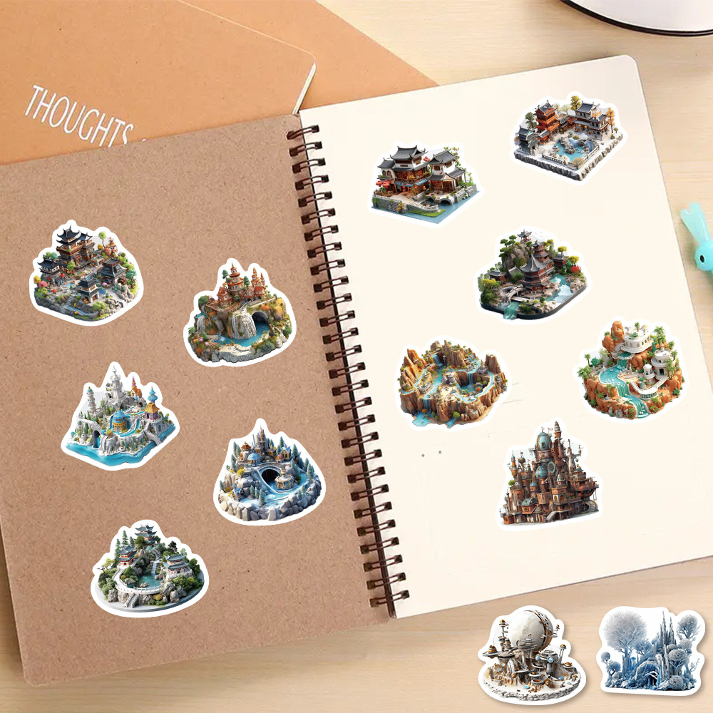 50pcs 3D World Building Cartoon Graffiti Stickers Decal DIY Laptop Car ...