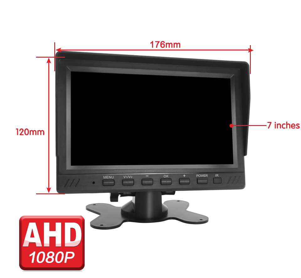 Smartour 7 INCH Screen AHD/CVBS 1080P Car Monitor LCD Display for ...