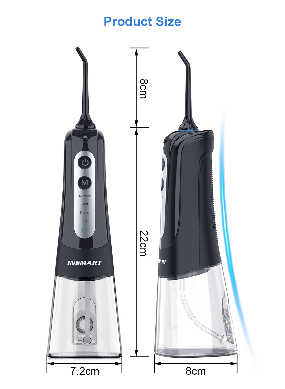 INSMART Water Flosser 4 Modes 7 Nozzles Water Floss Water Flosser Water ...