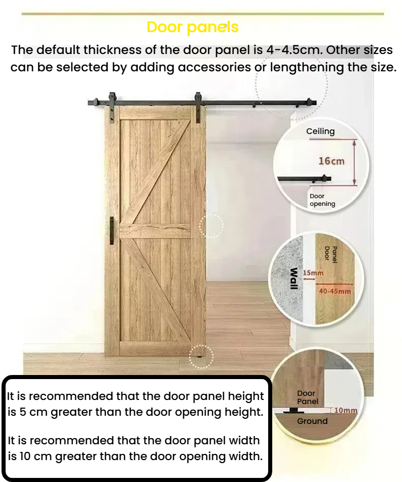 Sliding Door Guide Rail Kit Track Pulley Hardware Kit Thickened Sliding ...