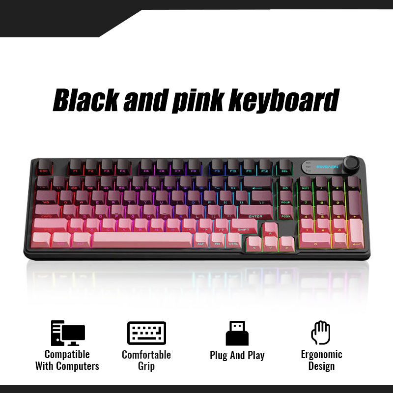 INPHIC x Zeus V102 RGB Mechanical Feel Keyboard 16M RGB Colors Silent ...