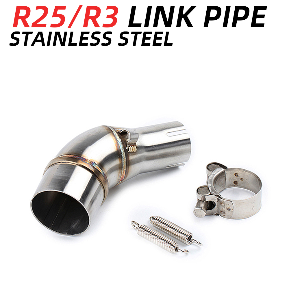 Slip on Mid Pipe for YZF- R3 R25 MT03 R3 Motorcycle Exhaust Pipe Middle ...