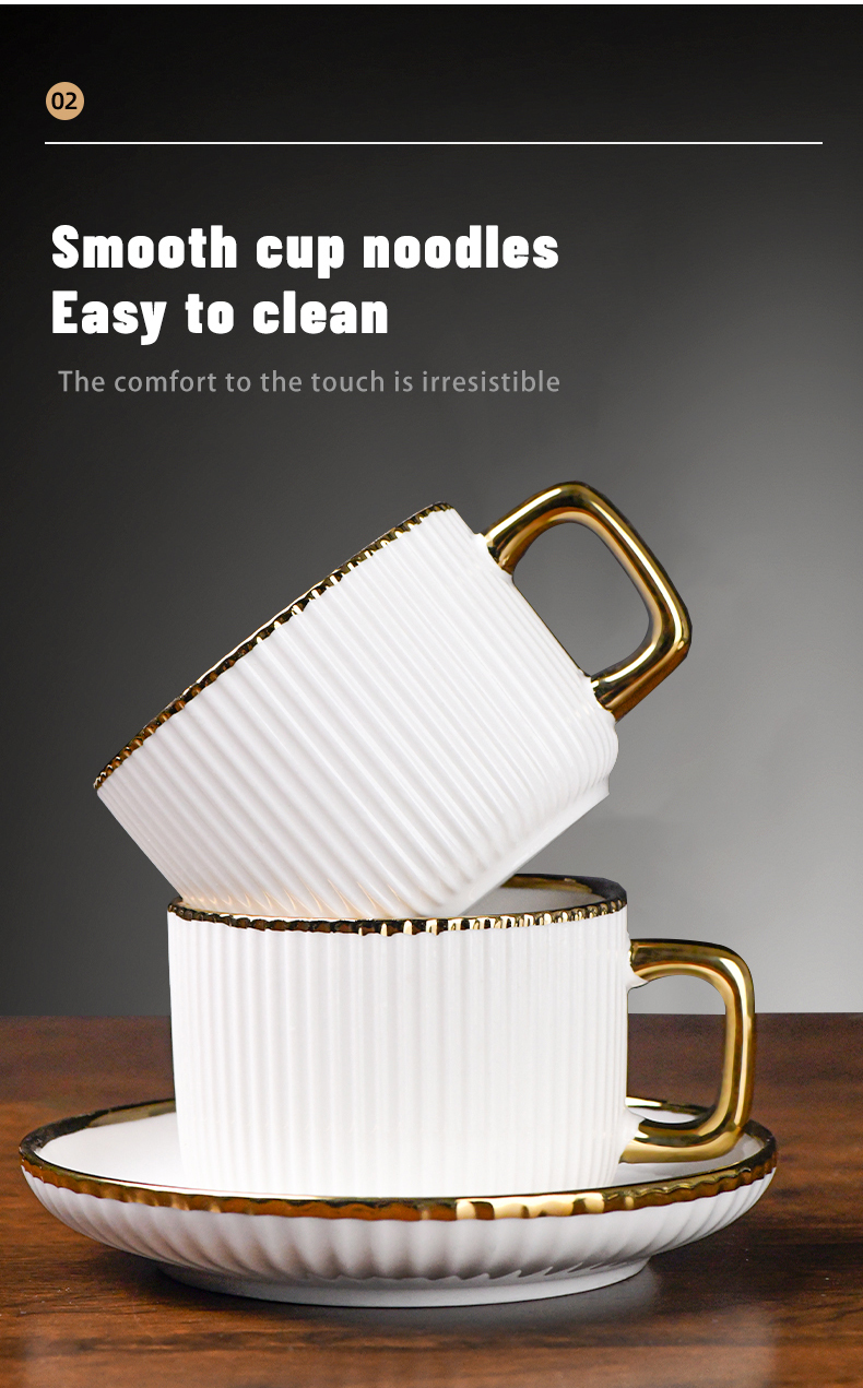 250ML Ceramic Mug And Saucer Set Coffee Cup Tea Cup Ceramic Cup And ...