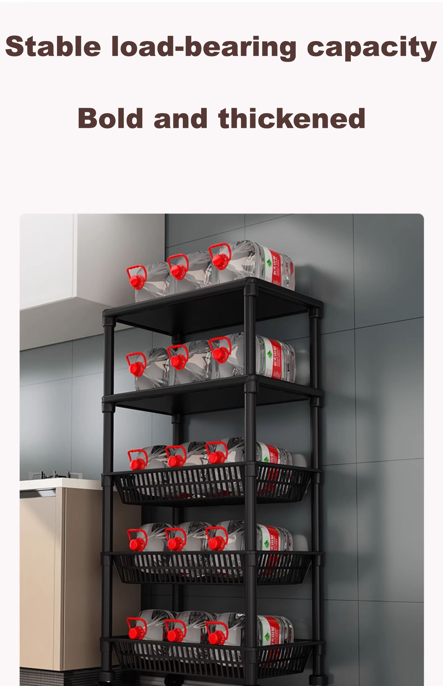 JUMBO MULTIPURPOSE STORAGE RACK with Wheels, Large Plastic Shelf ...