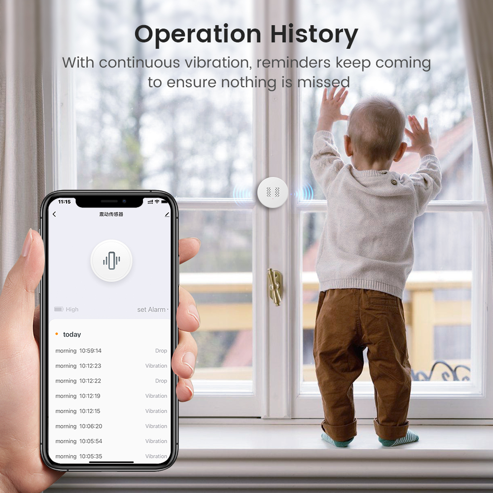 SMATRUL Tuya ZigBee Smart Vibration Sensor APP Notification Shock Alarm ...