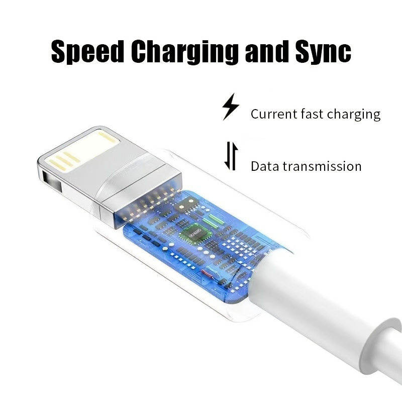 Long IPhone Charging Cable - 2m/3m Fast Charge USB Cable For IPhone 14, 13, 12, 11, XS, 8, 7, 6 - White