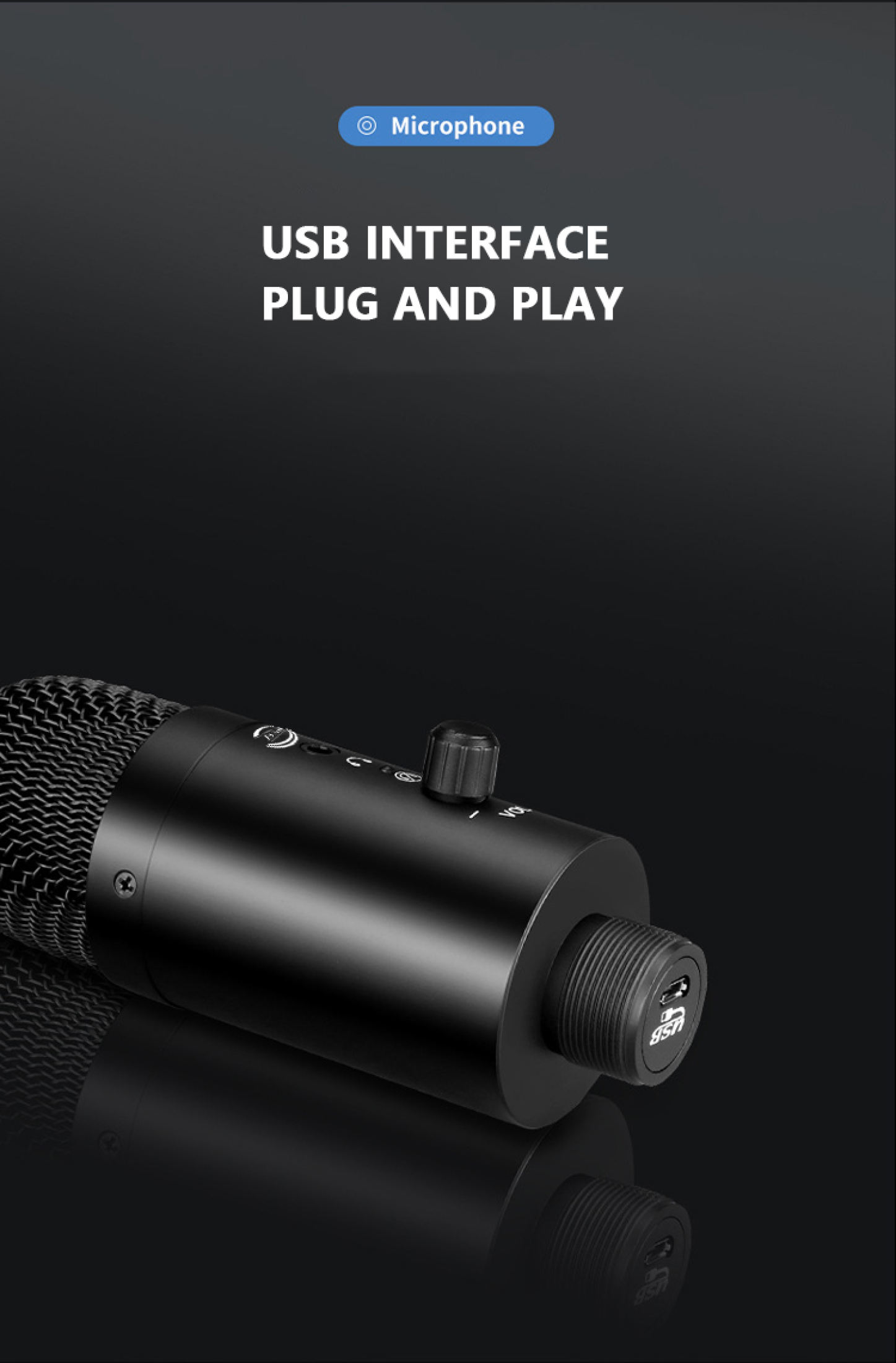 DQQI USB Condenser Microphone for PC Recording Vlogging Videoke Studio ...