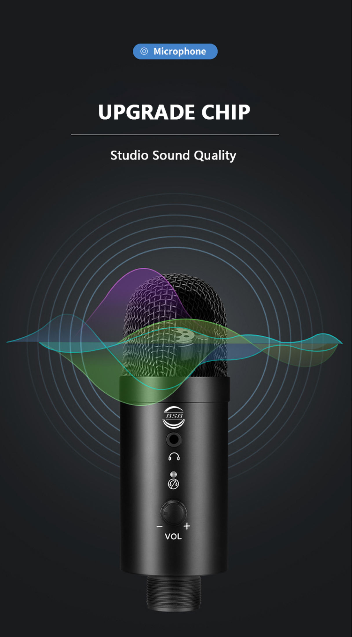 DQQI USB Condenser Microphone for PC Recording Vlogging Videoke Studio ...