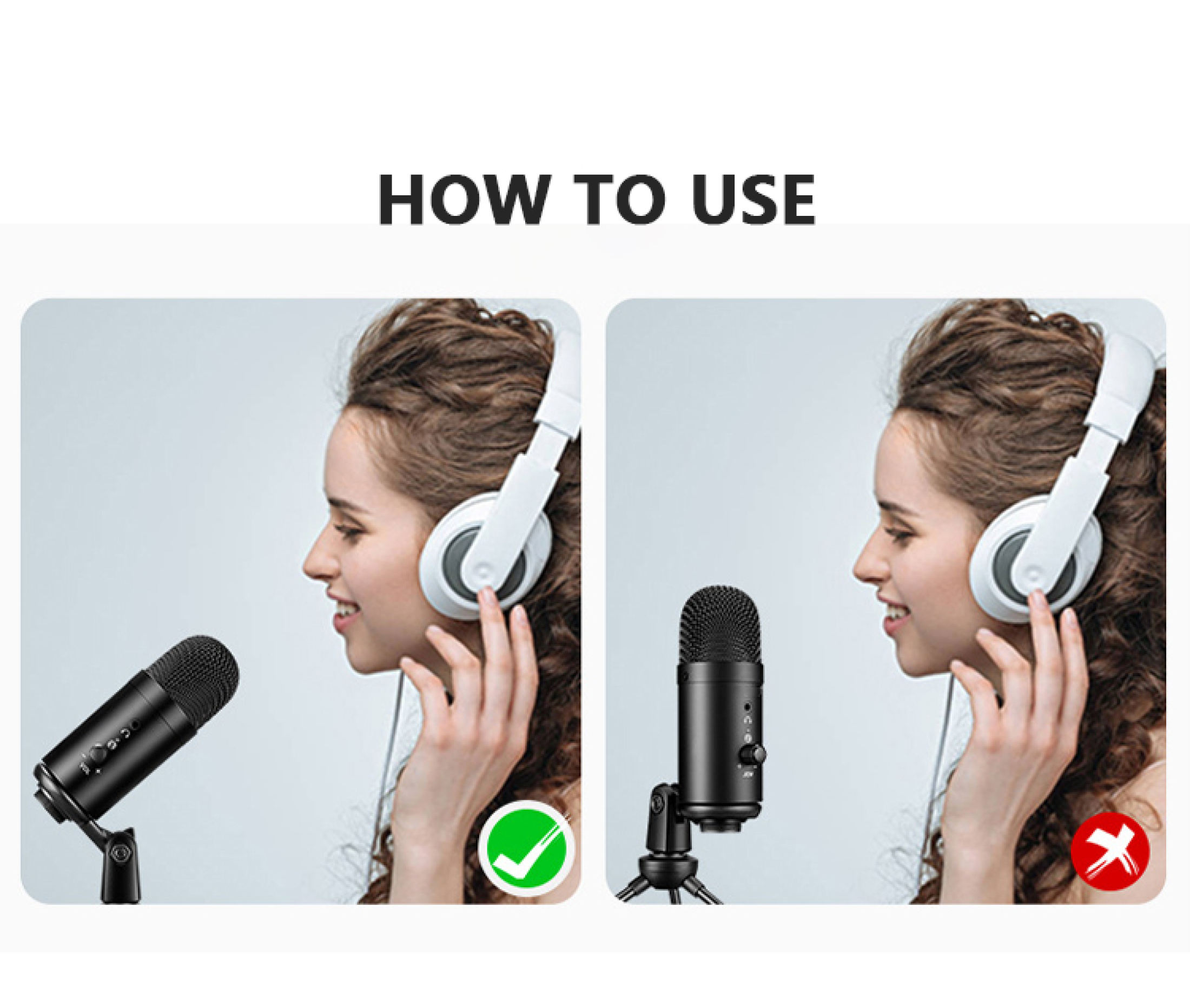 DQQI USB Condenser Microphone for PC Recording Vlogging Videoke Studio ...