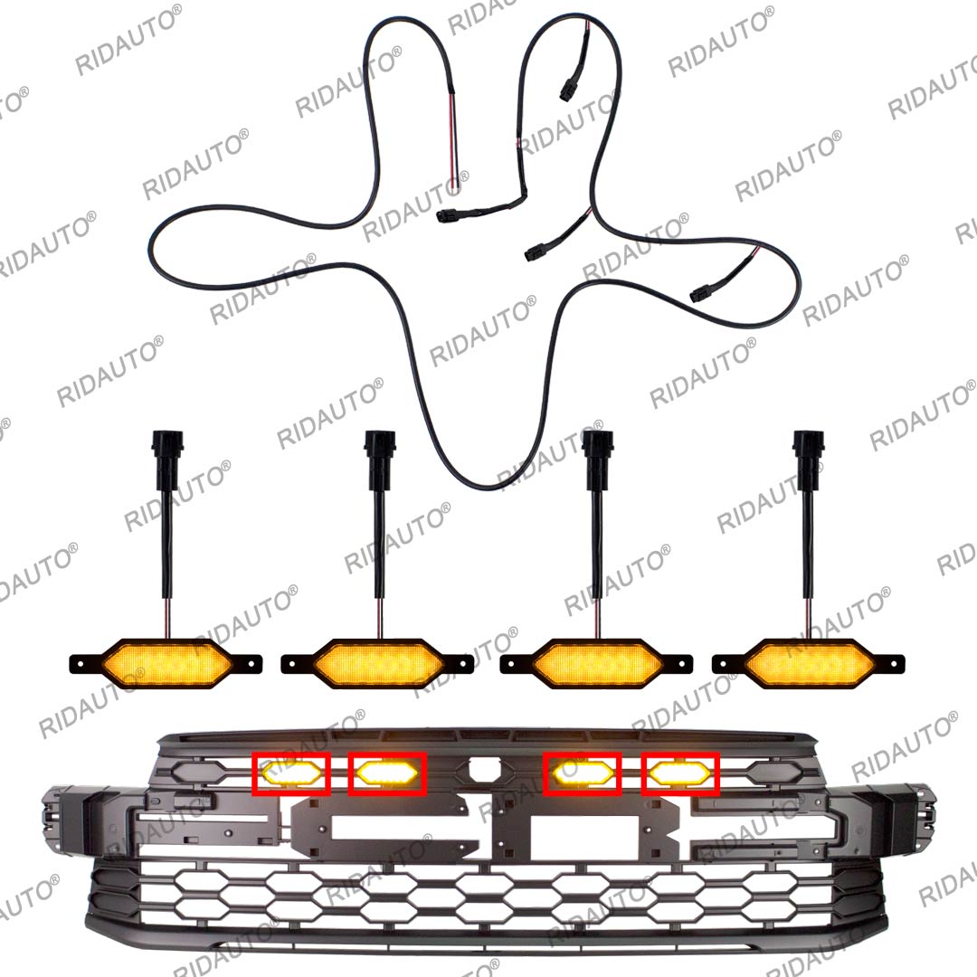 DIY Amber Yellow White LED Raptor Light Fit Aftermarket Raptor Grille ...