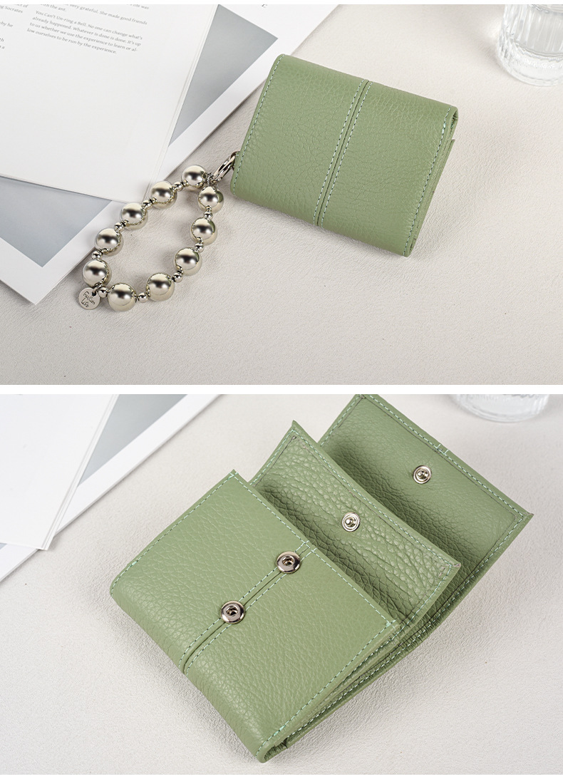 New Style First Layer Cowhide Short Wallet Ladies Genuine Leather ...