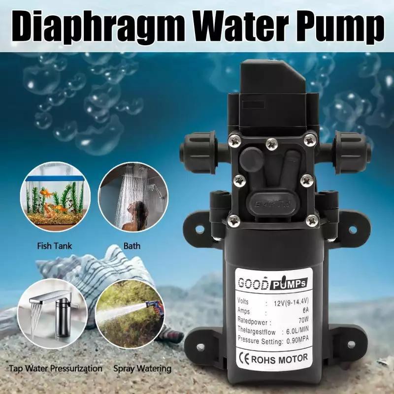 Automatic Flow Switch 6L/Min DC12V 70W 130PSI AUTO Diaphragm Water Pump ...