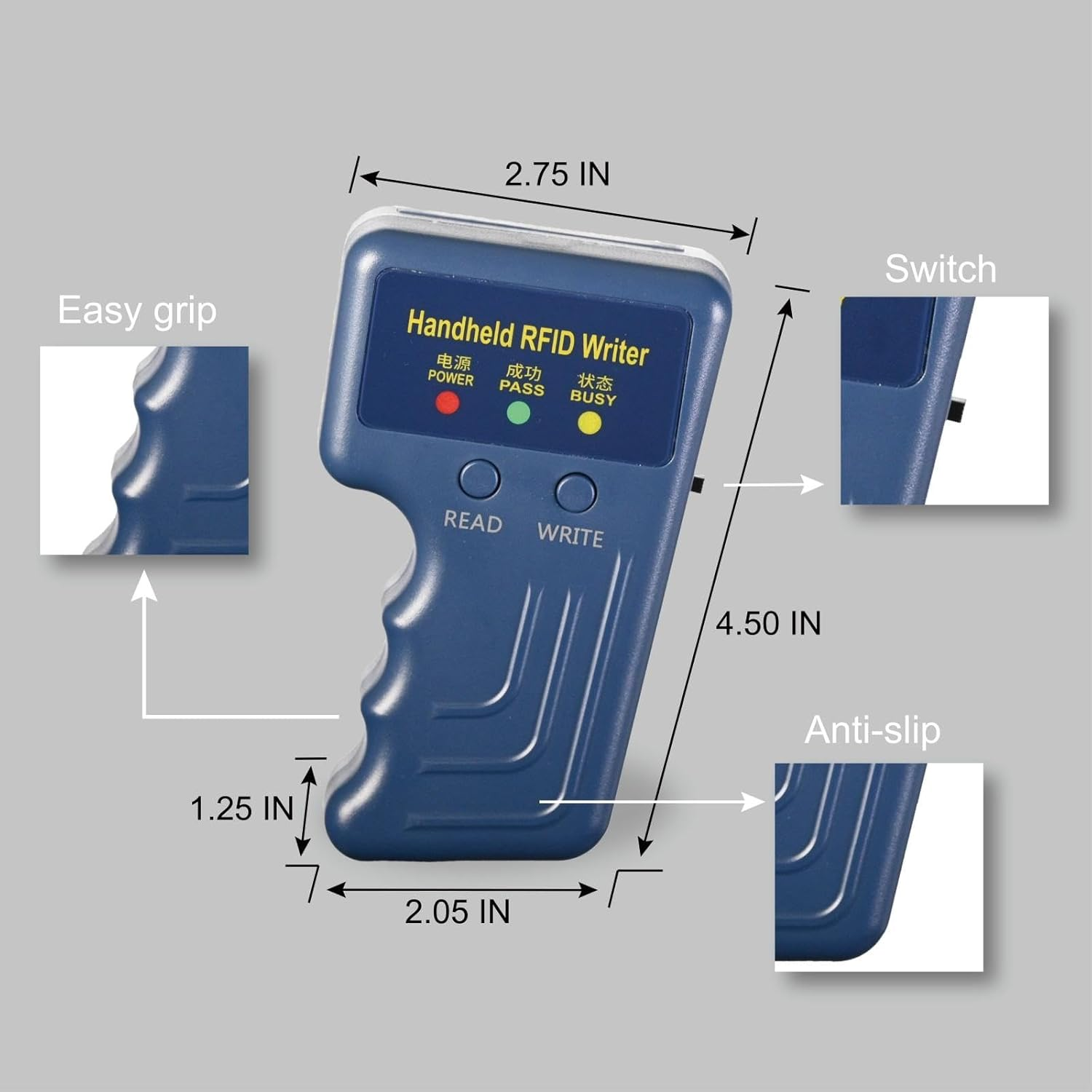 125KHz RFID Duplicator Programmer for EM4100 5200 Cards Handheld Writer ...