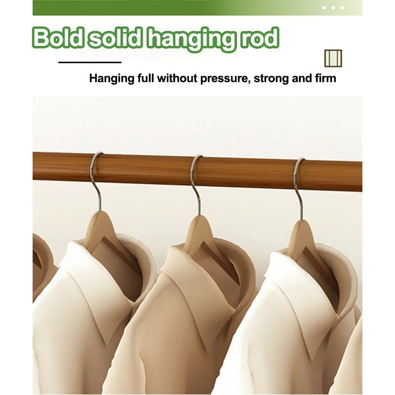 Clothes Rack Bamboo Foldable With Storage Space Clothes Hanger Wood ...